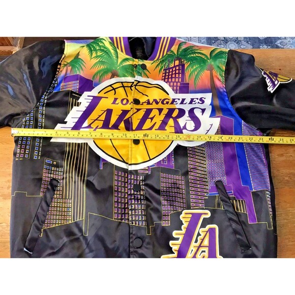 Pro Standard Los Angeles Lakers Basketball All-Over Print Remix Satin Jacket XL - Picture 12 of 14
